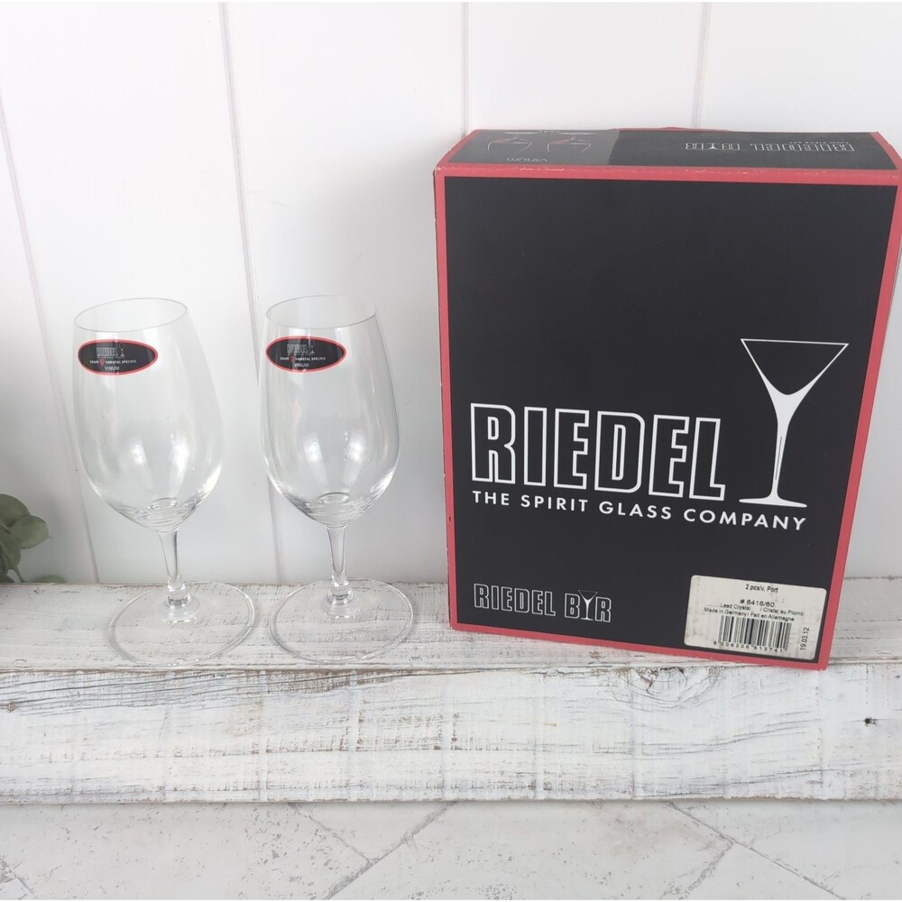 Riedel Bar Vinum Port Set of 2 Wine Glasses Model 6416/60 Lead Crystal NEW